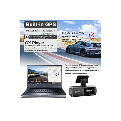 4K + 1080P Dual Dash Cam