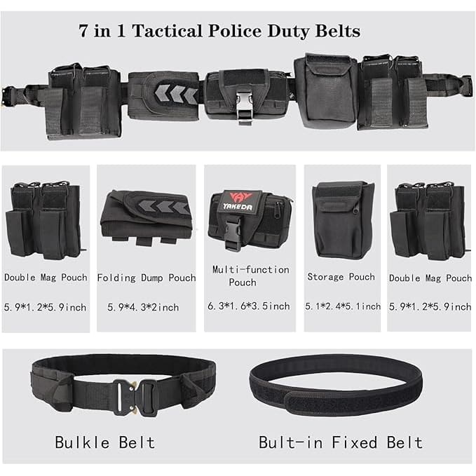Tactical Battle Belt Set – Adjustable Duty Belt with Pouches