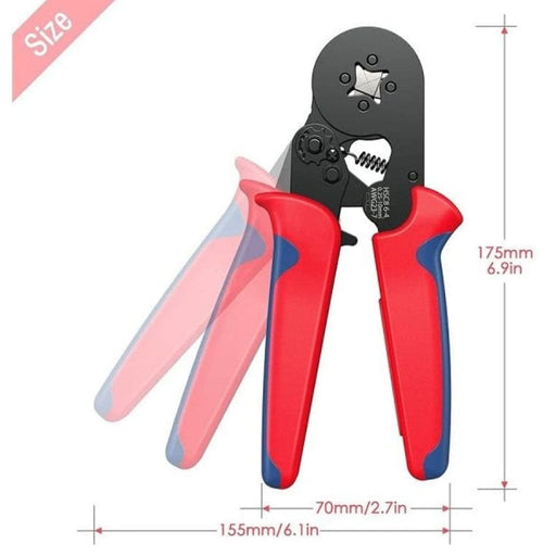 Crimping Tool Kit Wire Crimper Professional AWG23-7(0.25-10mm²) Self-Adjustable Ratchet Wire Crimping Tool Ferrule Crimper Plier Set