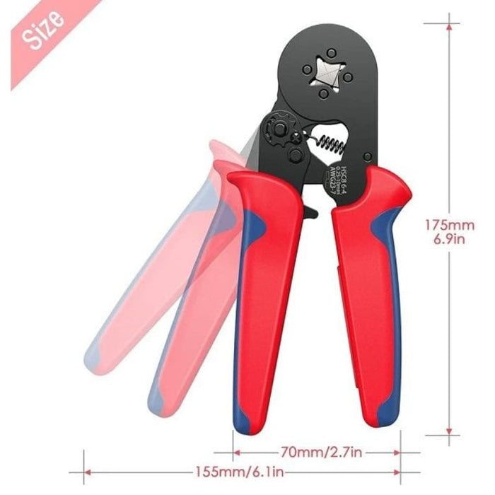 Crimping Tool Kit Wire Crimper Professional AWG23-7(0.25-10mm²) Self-Adjustable Ratchet Wire Crimping Tool Ferrule Crimper Plier Set