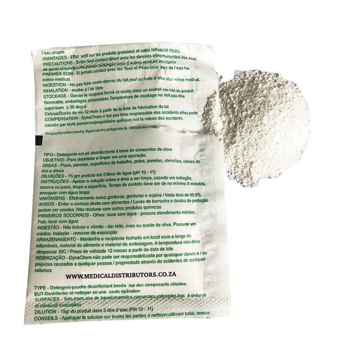 10 PACK | 15 Gram Chlorine Disinfectant Cleaner Powder With Detergents & Corrosion Inhibitors (15g Makes 5L Of Disinfectant) - Medical
