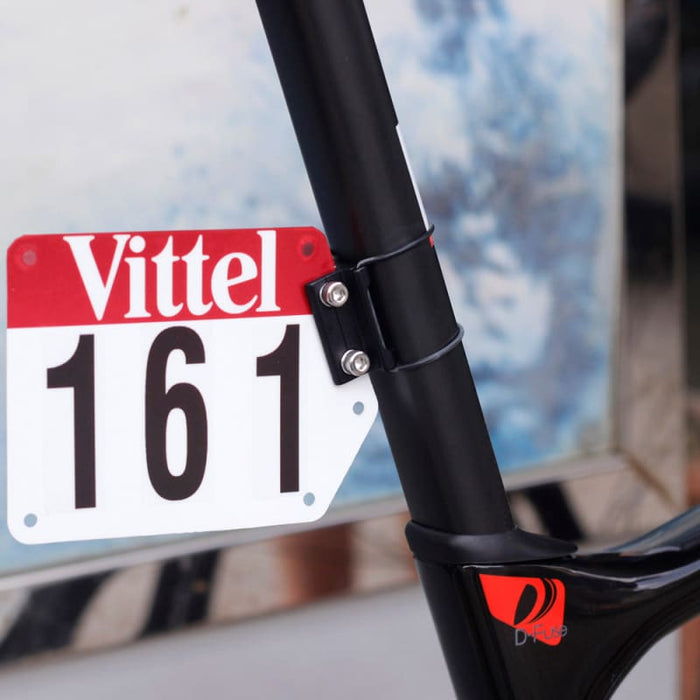 Xtreme Xccessories Round Shape Seatpost Race Bicycle Number Plate Mount Holder - Aero V Shape Seatpost Race Bicycle Number Plate Mount