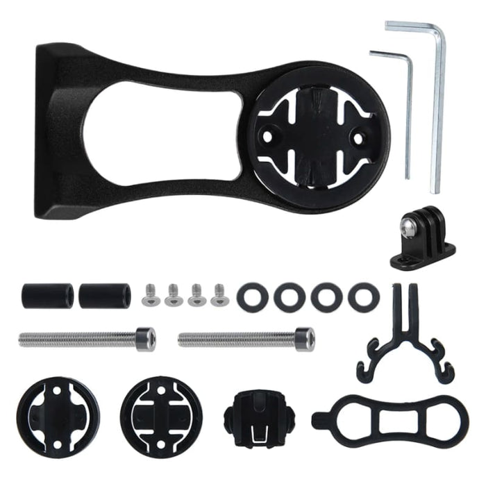 Xtreme Xccessories Stem Extended GPS Bracket With Flashlight Mount + Computer Holder + GoPro Mount For Garmin Bryton Cateye and Wahoo -
