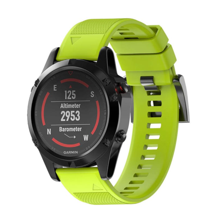Xtreme Xccessories Deluxe 20mm Quick Release Strap for Garmin Fenix 5s/6s - Lime Green - Deluxe 26mm Quick Release Strap for Garmin Fenix