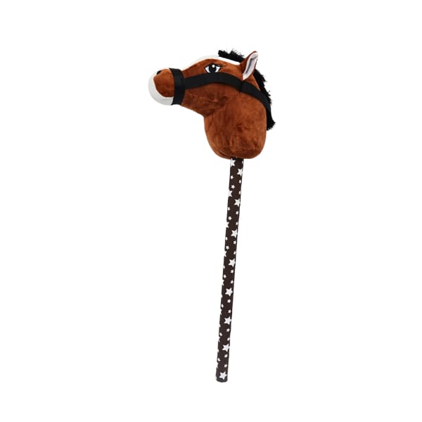 Dark Brown Horse Riding Stick Plush Horse Stick — 1159