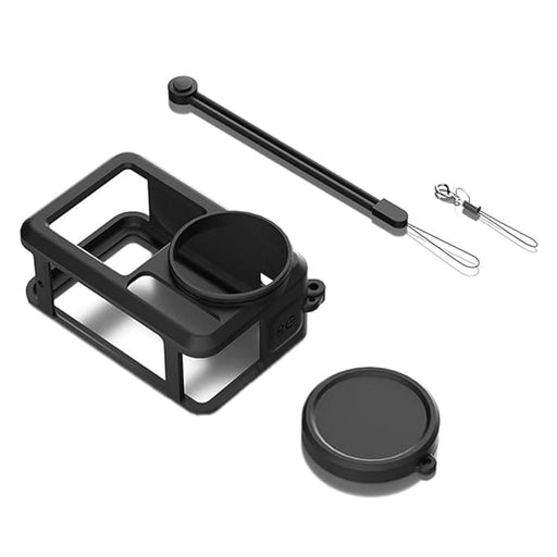 DJI Osmo Action 5 Pro Rubber Silicone Case and Lens Cover - Black - Silicone Case & Lens Cap