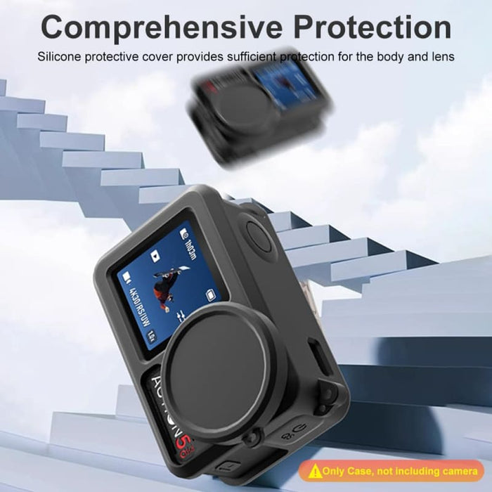 DJI Osmo Action 5 Pro Rubber Silicone Case and Lens Cover - Silicone Case & Lens Cap