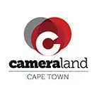 Camera lens cap with red and gray design, likely made of plastic.