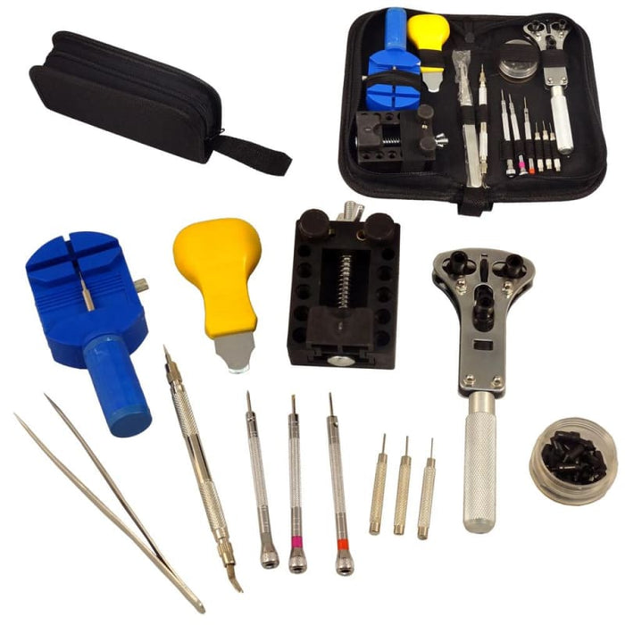 13 pc Watch Repair Tool Kit Zip Case With Battery Opener Link Pin Remover Screwdriver