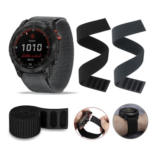 Xtreme Xccessories 20mm Nylon Stretch Replacement Watch Strap For Garmin Fenix 5S 5S Plus 6S 7S & More - 20mm Nylon Stretch Replacement