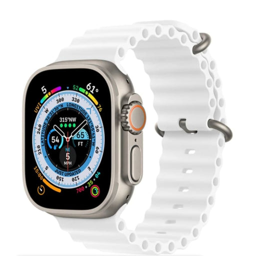 Xtreme Xccessories 38/40/41mm Ocean Style Silicone Watch Strap for Apple Watch - White - Xtreme Xccessories 38/40/41mm Ocean Style Silicone
