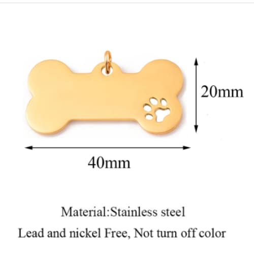 Laser Engraved Dog Bone Paw Print Tags Pendant Charm Dog ID Stainless Steel Blank Dog Tags - Laser Engraved Dog Bone Paw Print Tags Pendant