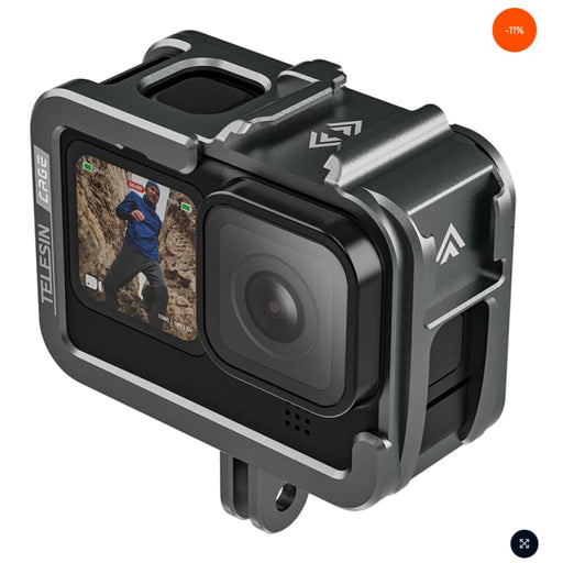 Aluminium Alloy Frame Case with Double Cold Shoe for GoPro Hero 11 10 and 9 Black
