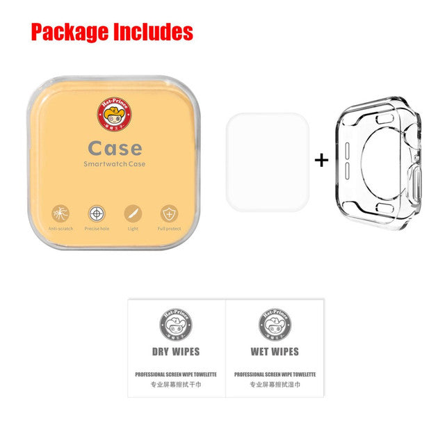 Xtreme Xccessories Clear Armor Case for Apple Watches Shockproof TPU Case Cover + 3D PET Curved Hot Bending Clear Screen Protector -